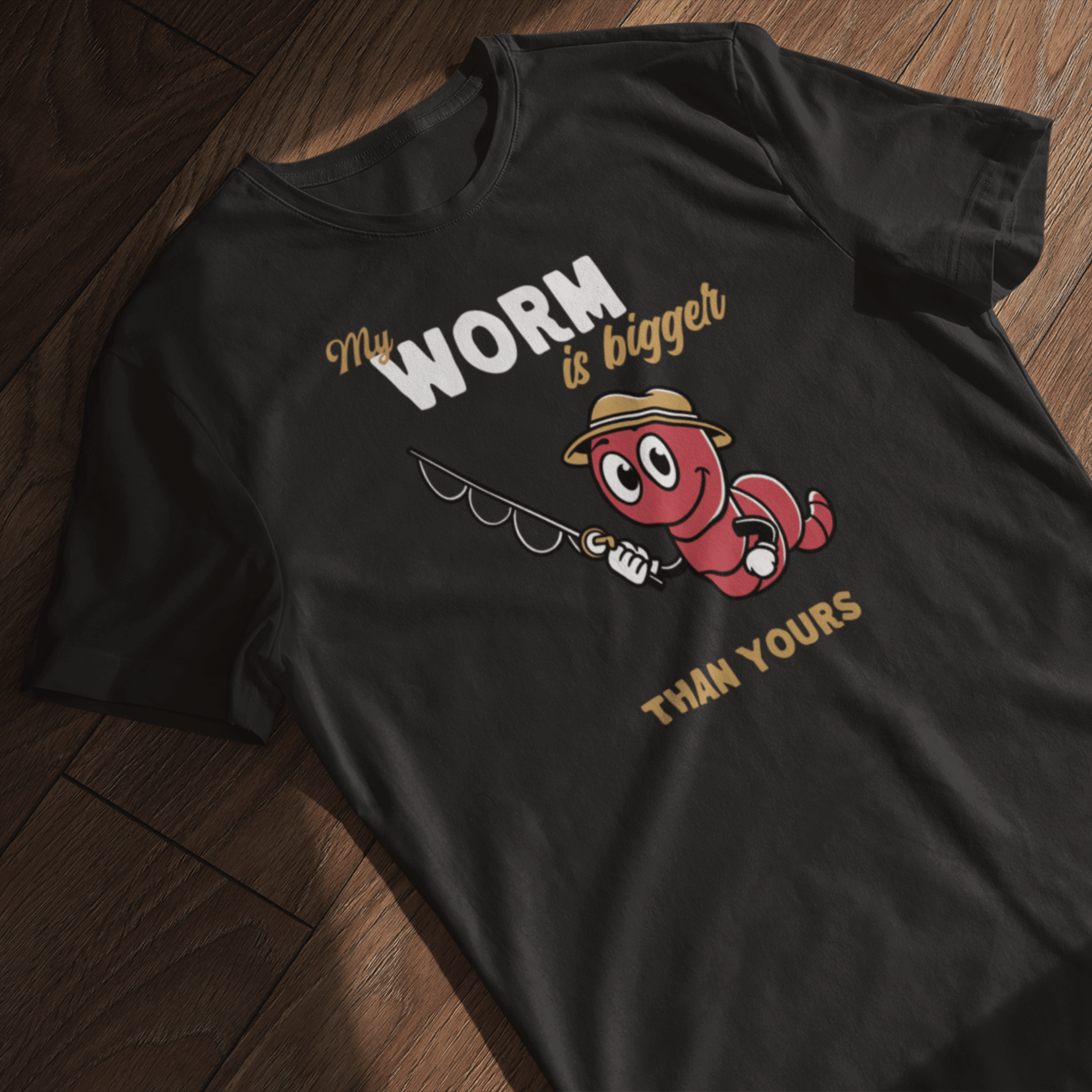 My Worm is Bigger Than Yours Funny Fishing T-Shirt