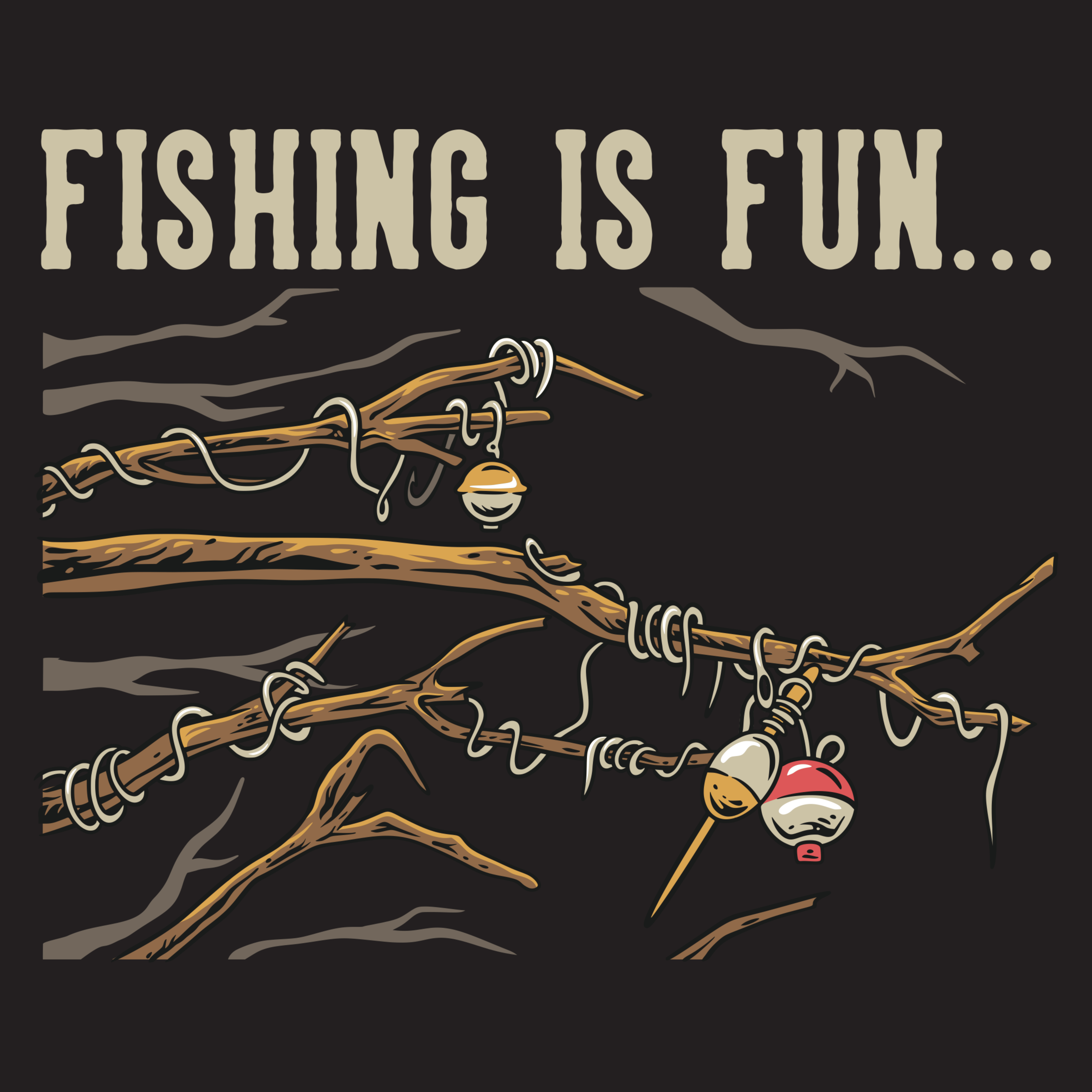 Fishing Is FunBobbers Stuck In Tree, Again Hoodie – Outside Humor